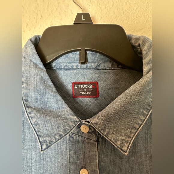 NWT UNTUCKit Women's 100% Tencel Maraska Chambray Long Sleeve Shirt Dress - Picture 8 of 9